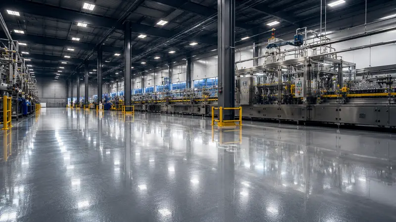 Industrial epoxy flooring system in an active facility