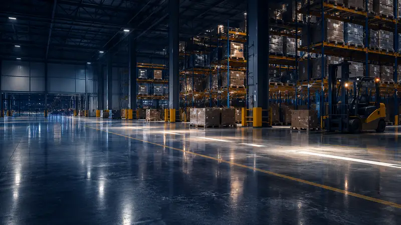 Warehouse and logistics facility floor built for heavy traffic